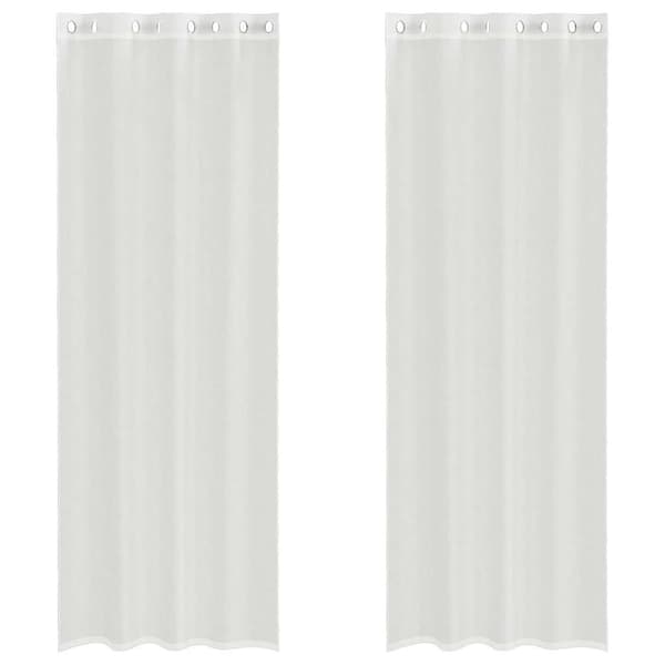 Voile gardiner med genomföringar 2 st vit