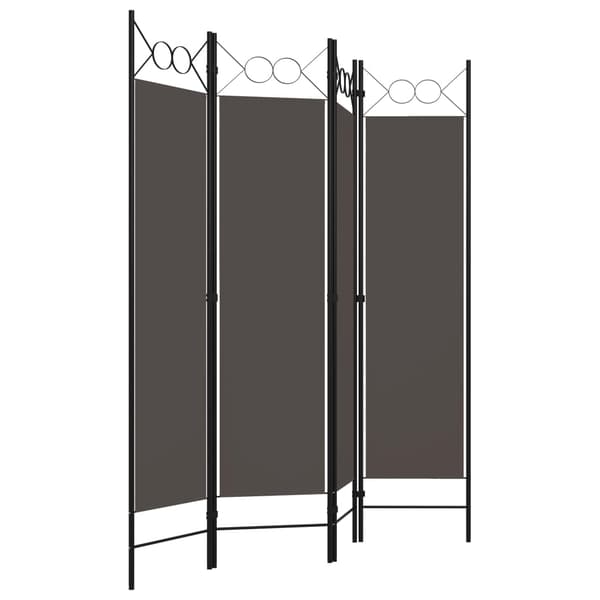 Rumsavdelare 4 paneler antracit 160x180 cm