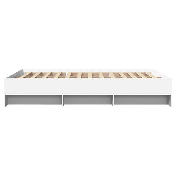 Sängram vit 120x190 cm konstruerat trä