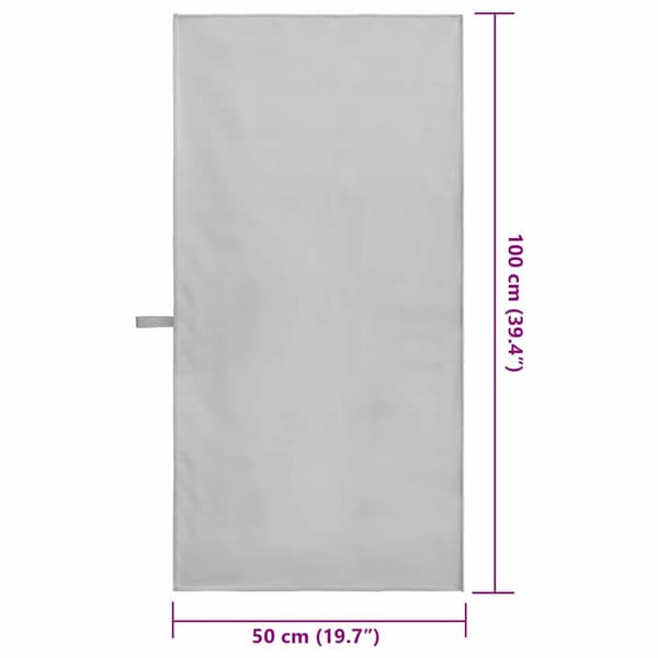 Sporthanddukar 2 st Grå 100 x 50 cm
