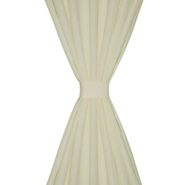 2-pack gardiner med öglor i gräddvit microsatin 140 x 245 cm
