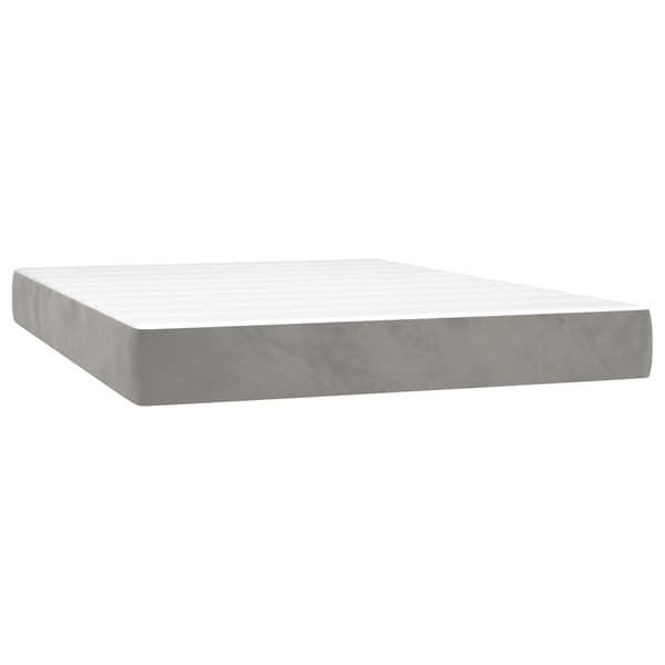 Pocketresårmadrass medium ljusgrå 140x220x20 cm sammet