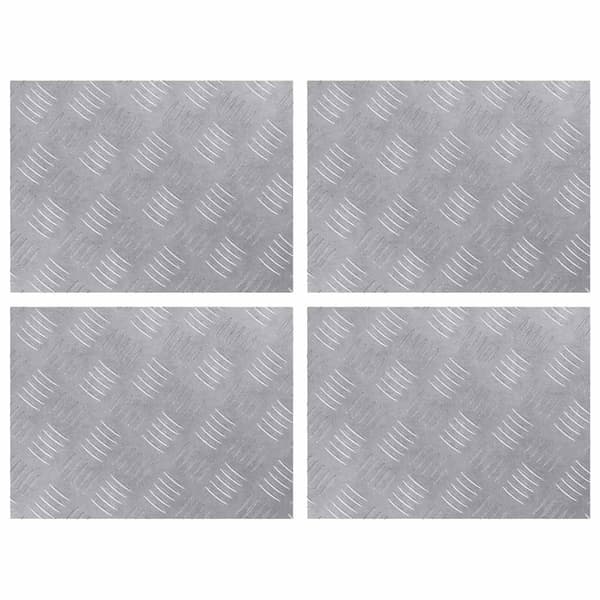 Trappsteg Rektangulär 4 pcs Silver 40 x 30 cm Aluminium