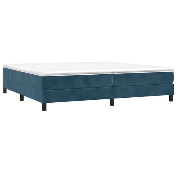 Boxspring-sängram mörkblå 200x200 cm sammet