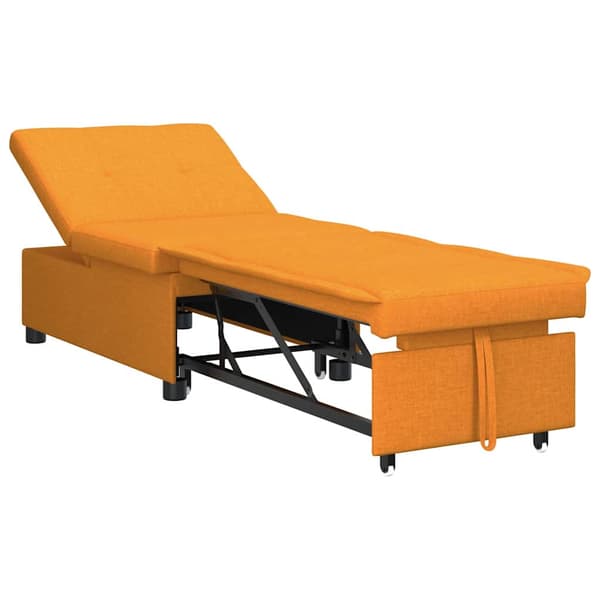 Pull Out Sofa Bed Mörkgul 194 x 50 x 82 cm tyg