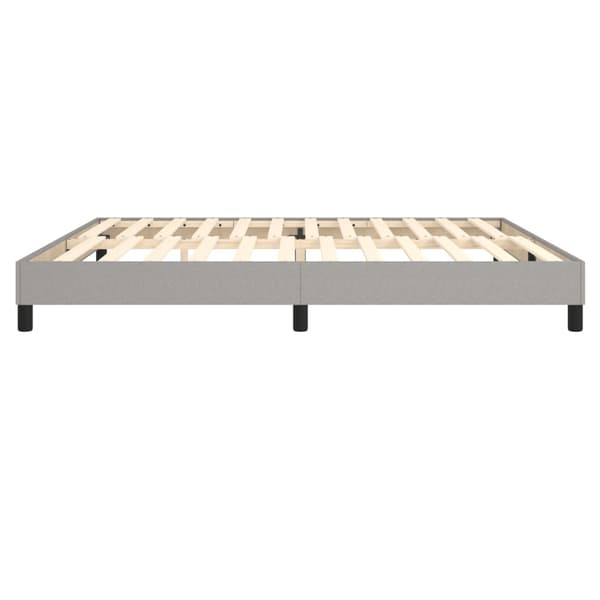 Boxspring-sängram ljusgrå 200x200 cm tyg