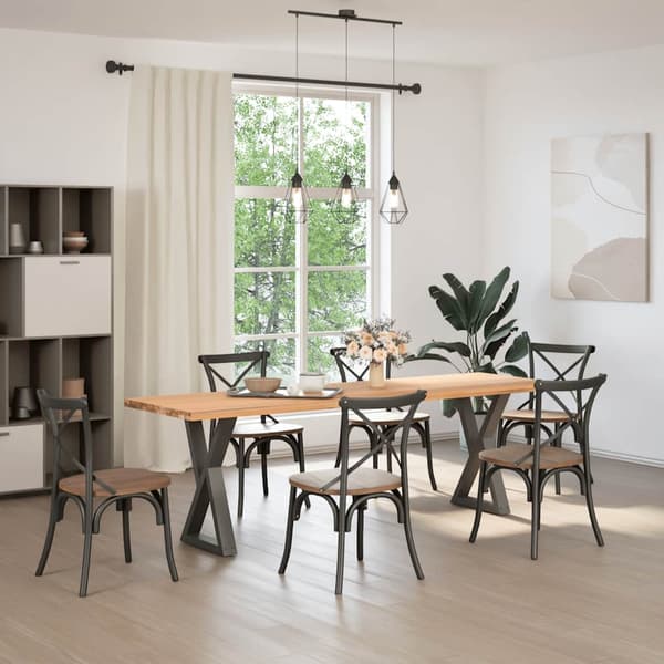 Matbordsben 2 st antracit 60x(72-73,3) cm stål