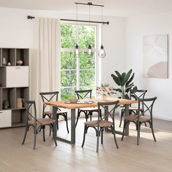 Matbordsben U-formade 2 st antracit 90x(72-73) cm stål
