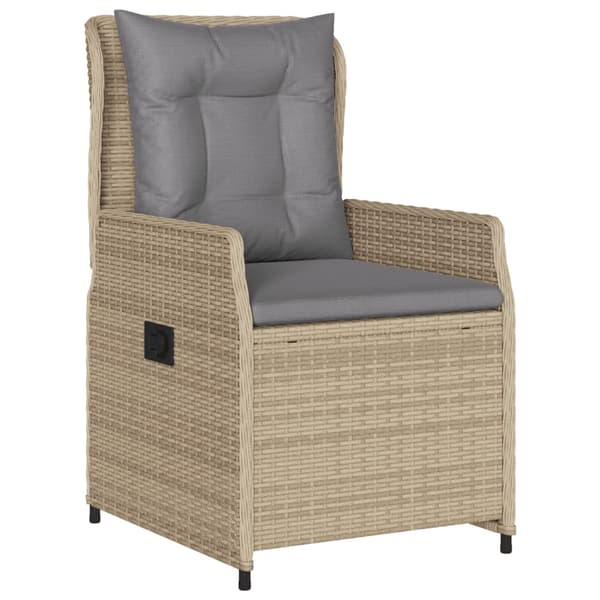 Justerbara trädgårdsstolar 2 st beige konstrotting