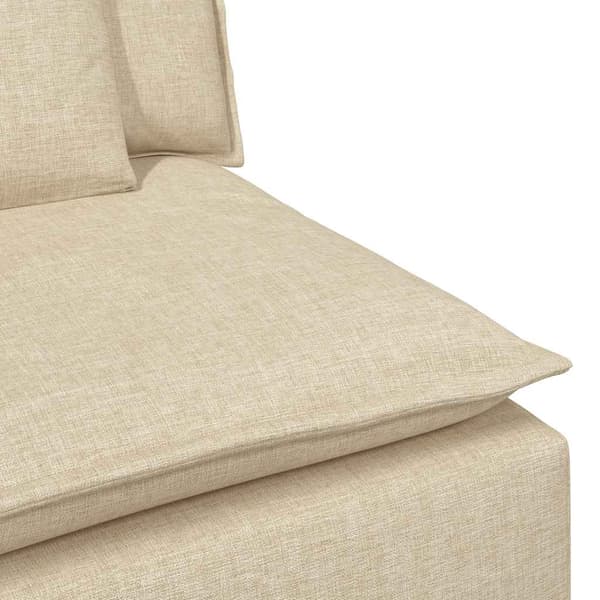 Modulär soffa armstödsändmodul med kuddar gräddvit 100 cm
