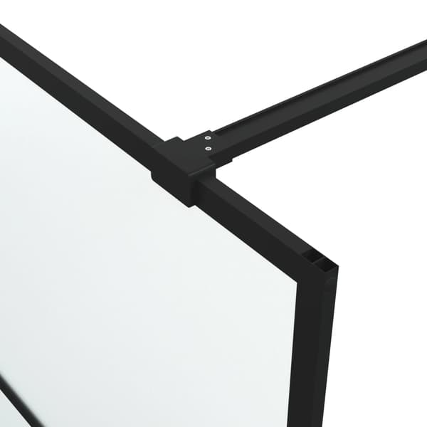 Duschvägg svart 100x195 cm halvfrostat ESG-glas