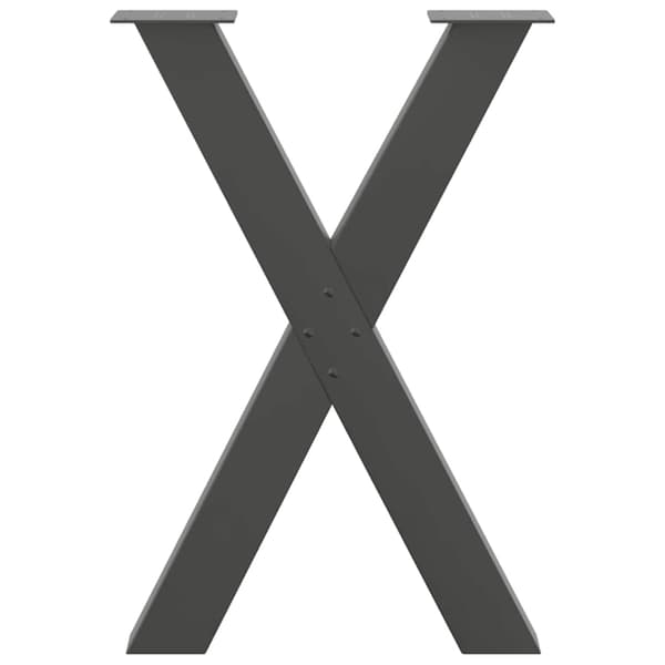 Matbordsben X-formade 2 st antracit 60x(72-73) cm stål