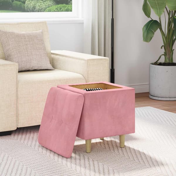 Ottoman med förvaring 40 x 40 x 45 cm Sammet