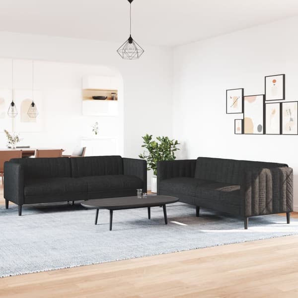 Soffgrupp 2 delar svart tyg