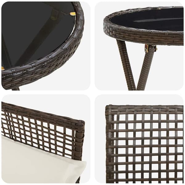 Trädgårds Bistro Set 3 pcs Brun konstrotting