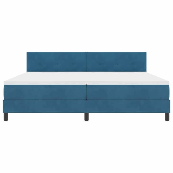 Bäddfjäder med madrass Mörkblå 200 x 200 cm Sammet