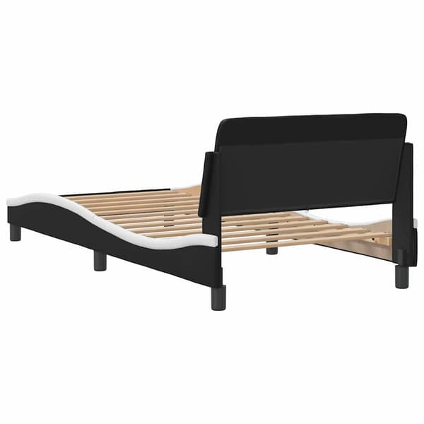 Bed Frame "Dover" Black&White 100x200 cm Faux Leather