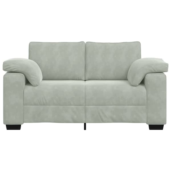 Loveseat soffa ljusgrå 160x77x82 cm sammet