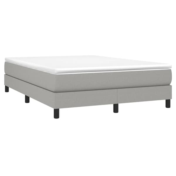 Boxspring-sängram ljusgrå 140x190 cm tyg