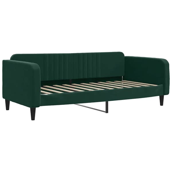Dagbädd utdragbar mörkgrön 90x200 cm sammet