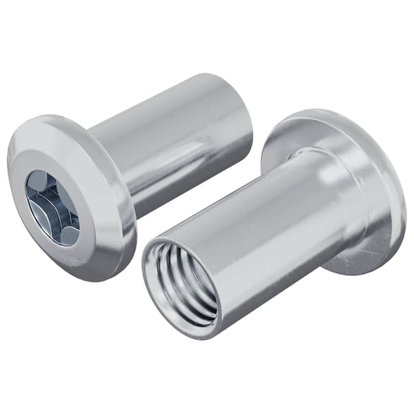 Låsmutter 2 pcs Nickel M6 x 15 mm Stål