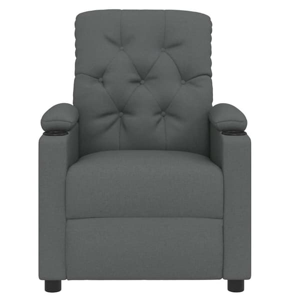 Massagefåtölj mörkgrå tyg