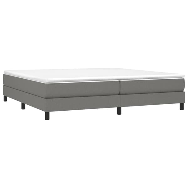 Ramsäng med madrass mörkgrå 200x200 cm tyg