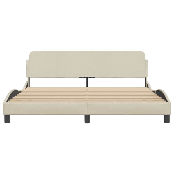 Bed Frame "Dover" Cream 180x200 cm Fabric