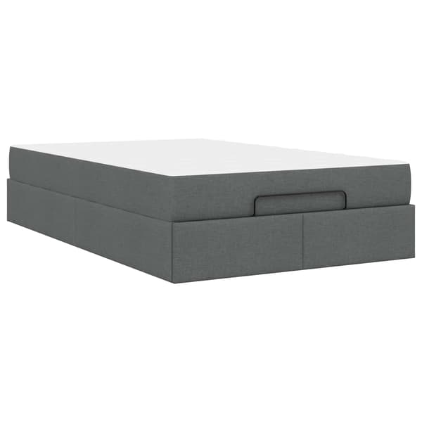 Sängram med madrass 2 pcs Dämpad Grå tyg