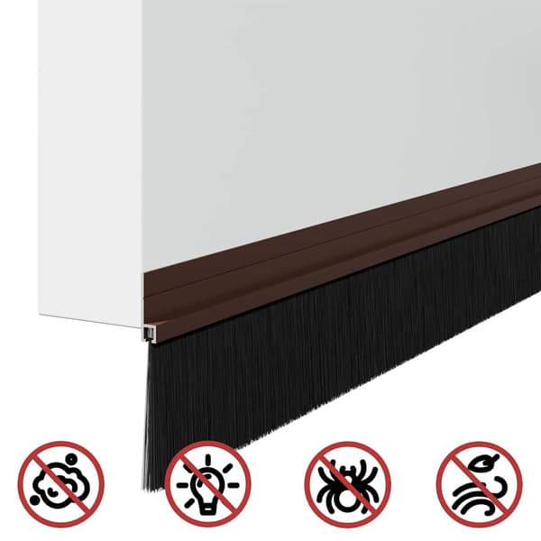 Självhäftande dörrborstlist 12 pcs Brun 100 cm
