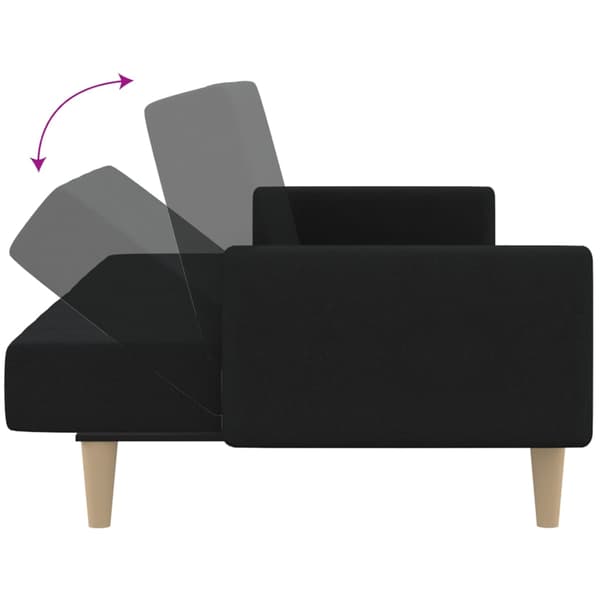 Bäddsoffa 2-sits svart tyg