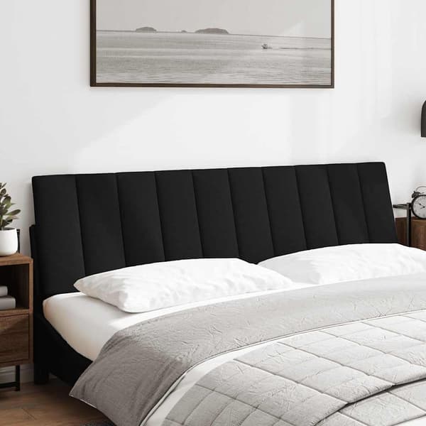Headboard Cushion "Hanko" Black 180 cm Fabric