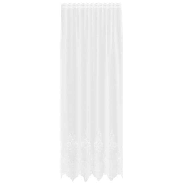 Spetsgardin med gardiner Blommor Vit 280 x 150 cm Polyester