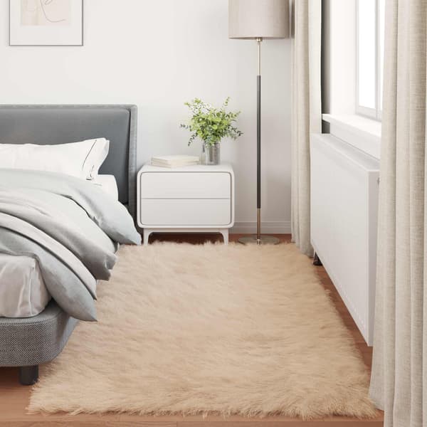 Fuskfäll matta TAFALLA Beige 100 x 200 cm Polyester