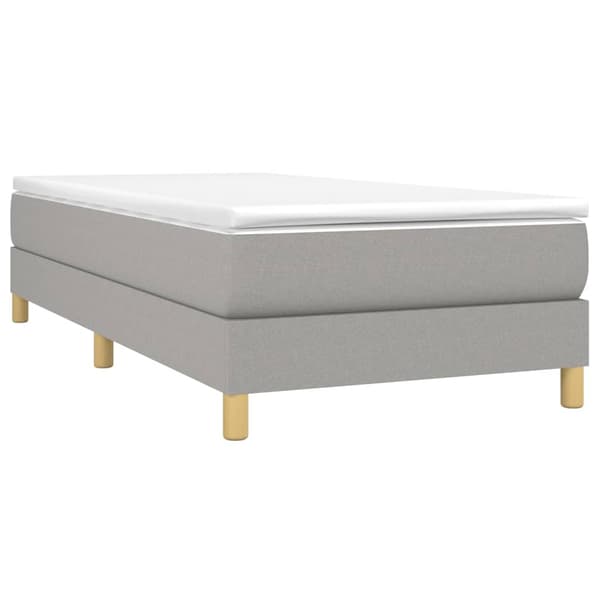 Boxspring-sängram ljusgrå 90x200 cm tyg