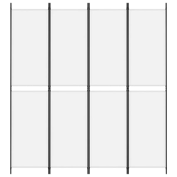 Rumsavdelare 4 paneler vit 200x220 cm tyg