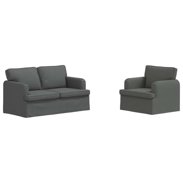 Soffset 2 pcs Mörkgrå 144 x 80 x 85 cm tyg