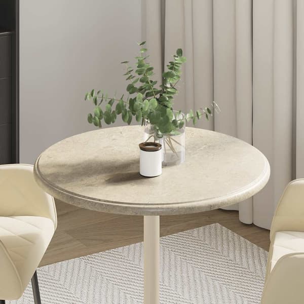 Bordsskiva grå Ø60x2,5 cm marmor