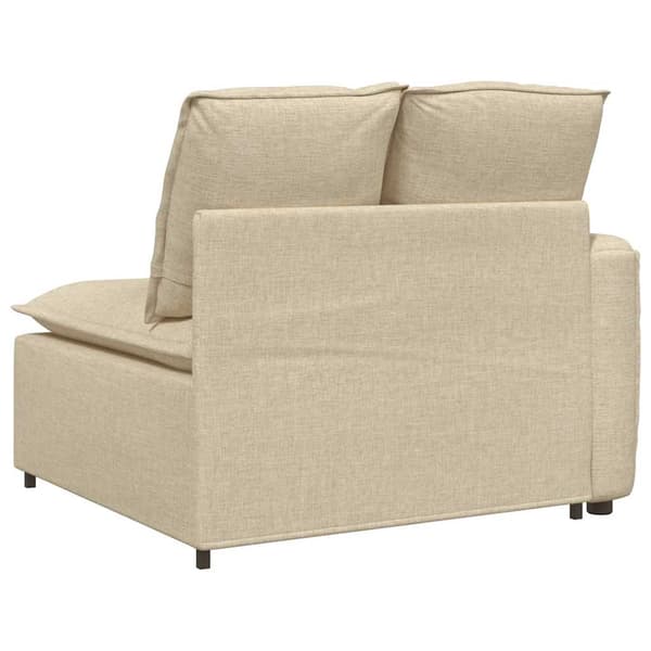 Modulär soffa armstödsändmodul med kuddar gräddvit 100 cm