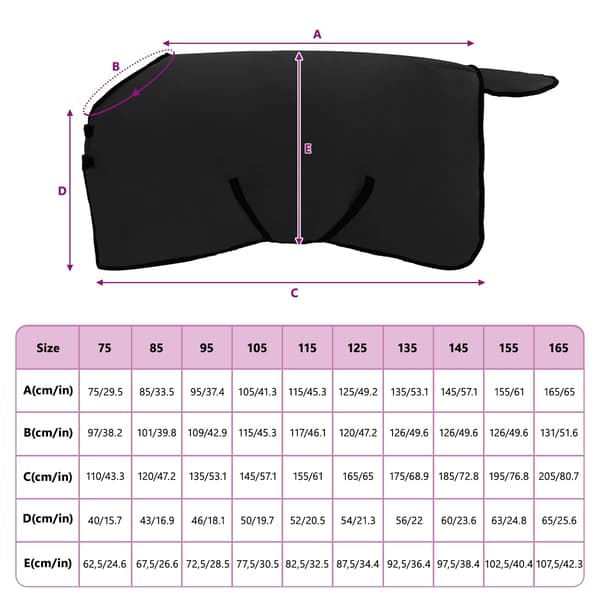 Hästdyna Svart 75 cm Polyester Fleece