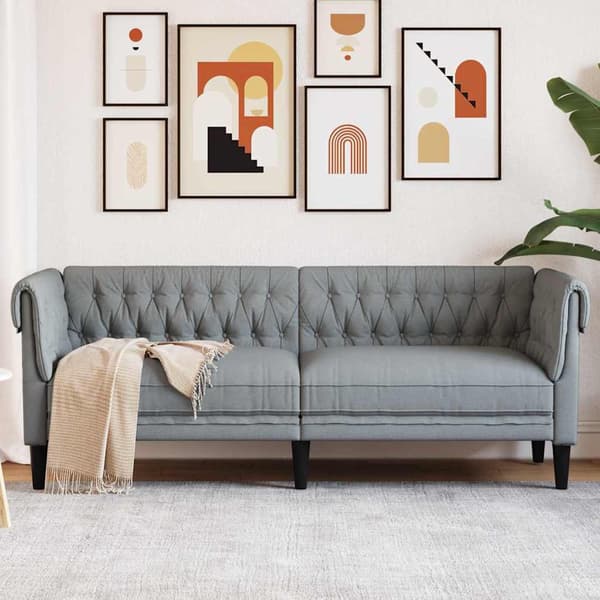 Soffa Ljusgrå 201,5 x 74,5 x 74,5 cm Polyester