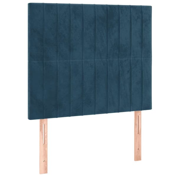 Ramsäng med madrass mörkblå 80x200 cm sammet