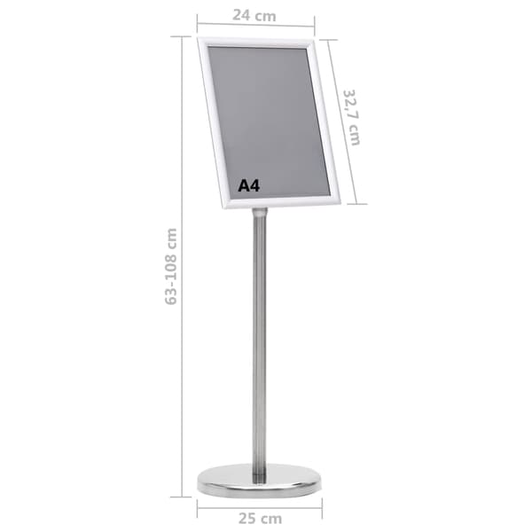 Skyltställ A4 silver aluminiumlegering