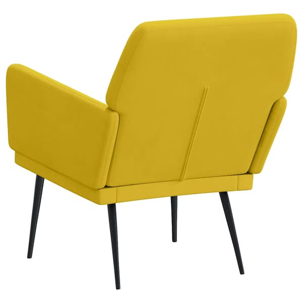 Fåtölj gul 62x79x79 cm sammet