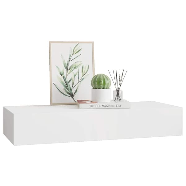 Väggmonterad låda vit 60x23,5x10 cm MDF