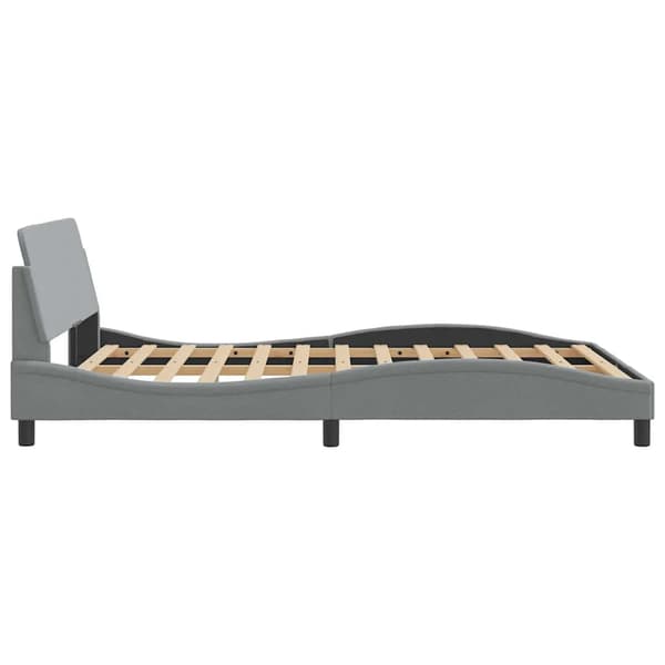Bed Frame "Dover" Light Grey 120x200 cm Fabric