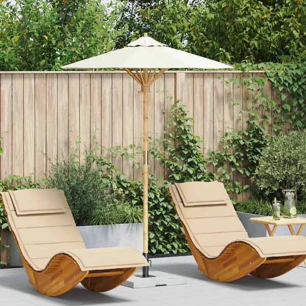 Trädgårdsparasol Krämvit Ø 150 x 210 cm Bambu