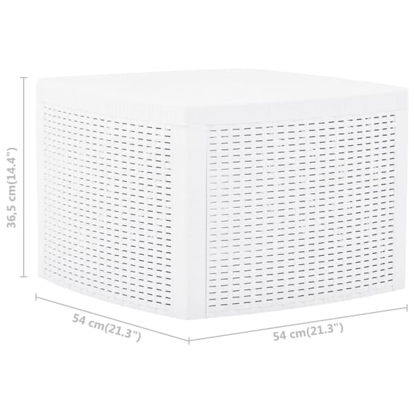 Sidobord vit 54x54x36,5 cm plast