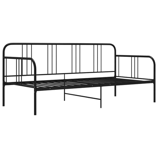 Sängram bäddsoffa svart metall 90x200 cm