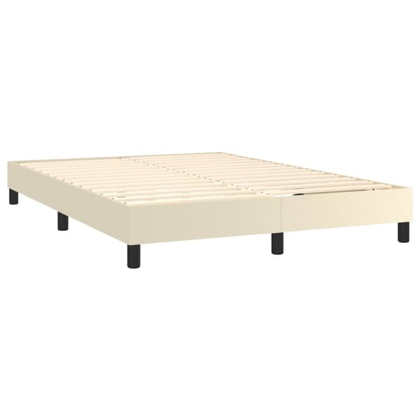Boxspring-sängram gräddvit 140x200 cm konstläder